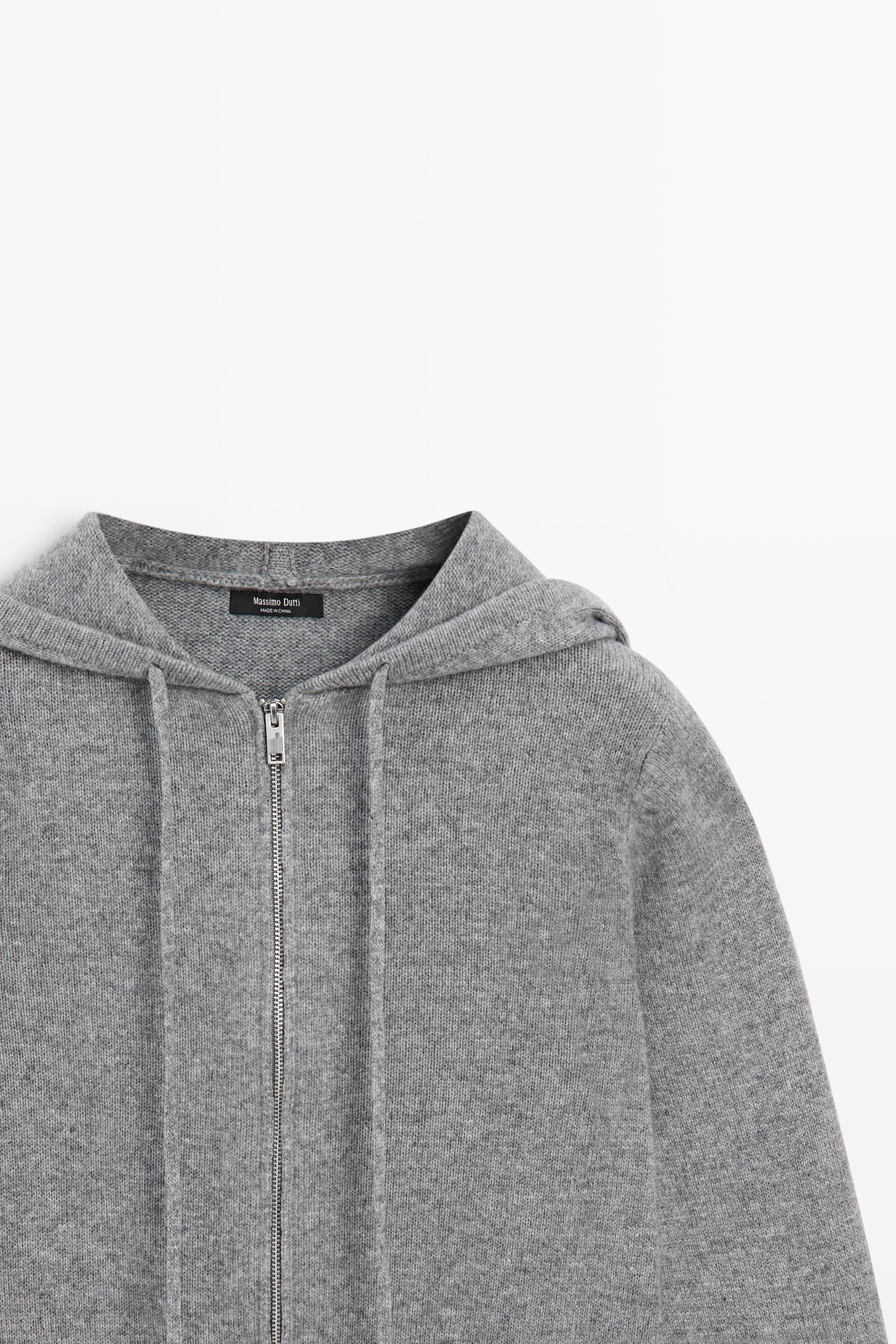 Cardigan à capuche en maille de laine mélangée
